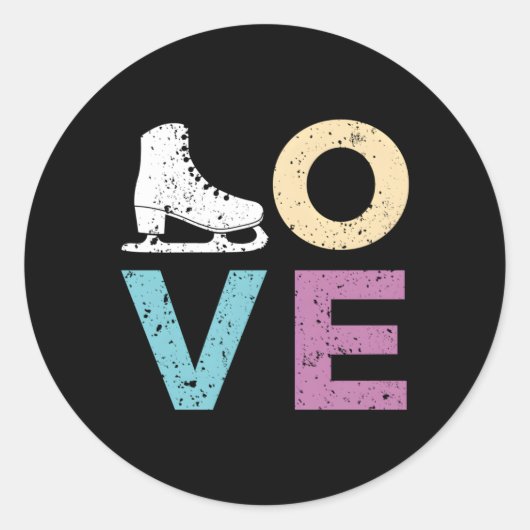 Sticker Rond I Love Figure Patinage (Devant)