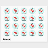 Sticker Rond I Love Figure Patinage Cute Blue Ice Skater's (Feuille)