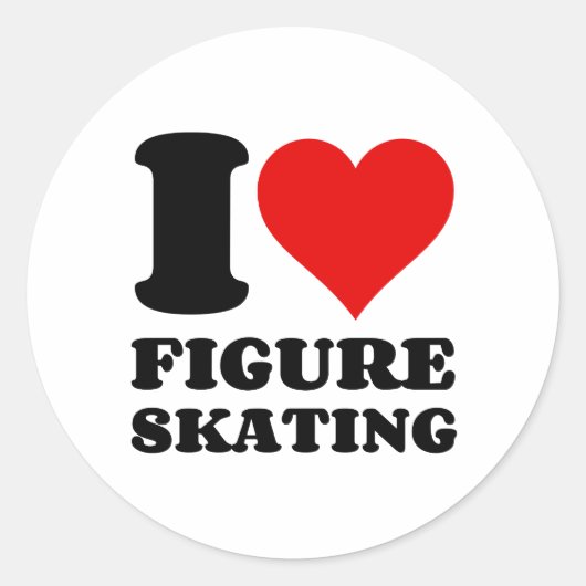 STICKER ROND I LOVE FIGURE SKATING (Devant)