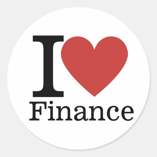 Sticker Rond I ❤️ Love Finance - Département des Finances - Sti (Devant)