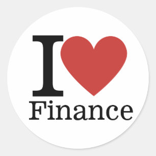 Sticker Rond I ❤️ Love Finance - Département des Finances - Sti