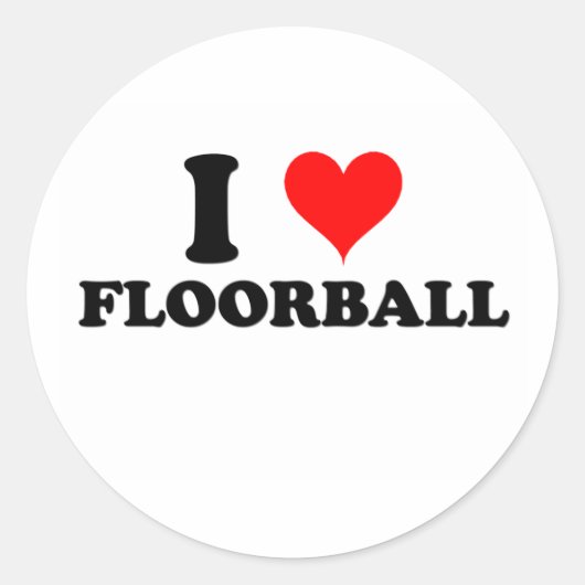 Sticker Rond I Love Floorball (Devant)