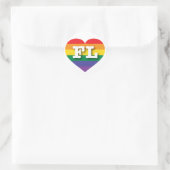 Sticker Rond I Love Florida Rainbow Heart (Sac)