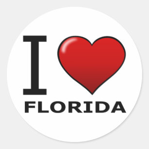 STICKER ROND I LOVE FLORIDE