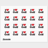 Sticker Rond I Love Golf (Feuille)
