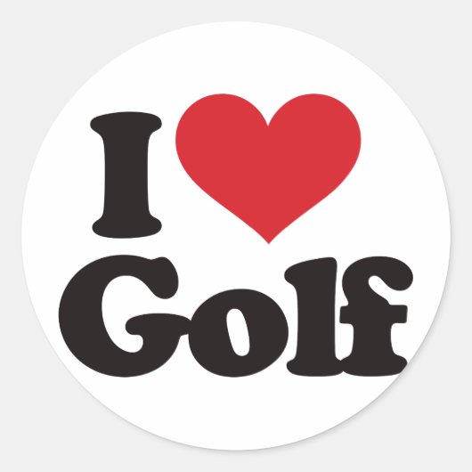 Sticker Rond I Love Golf (Devant)
