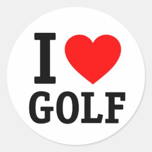 Sticker Rond I Love Golf