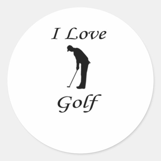 Sticker Rond I Love Golf (Devant)