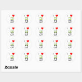 Sticker Rond I Love Golf (4) (Feuille)