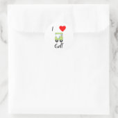 Sticker Rond I Love Golf (4) (Sac)