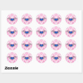 Sticker Rond I Love Guam -wings (Feuille)