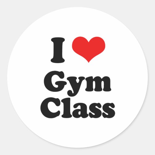 Sticker Rond I Love Gym Classe Tshirt (Devant)