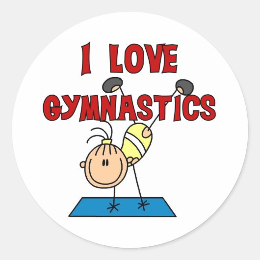Sticker Rond I Love Gymnastique (Devant)