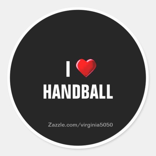 Sticker Rond I Love Handball (Devant)
