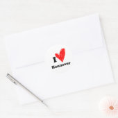 Sticker Rond I Love Hanovre (Enveloppe)