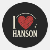 Sticker Rond I Love Hanson Comté I Heart Hanson (Devant)