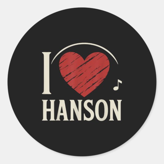 Sticker Rond I Love Hanson Comté I Heart Hanson (Devant)