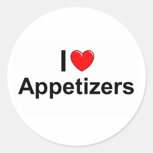 Sticker Rond I Love (Heart) Appetizers (Devant)