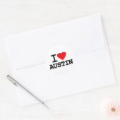 Sticker Rond I Love Heart Austin Texas (Enveloppe)
