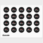 Sticker Rond I Love Heart Bowling (Feuille)