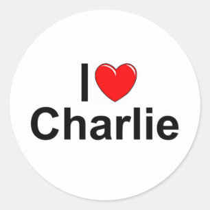Sticker Rond I Love (Heart) Charlie