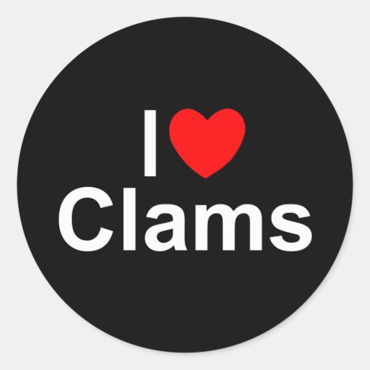 Sticker Rond I Love (Heart) Clams (Devant)