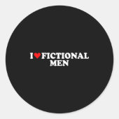 Sticker Rond I Love Heart Fictional Men Simple Cute Funny Readi (Devant)