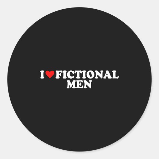 Sticker Rond I Love Heart Fictional Men Simple Cute Funny Readi (Devant)