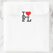 Sticker Rond I Love Heart Florida (Sac)