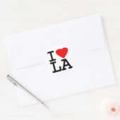 Sticker Rond I Love Heart LA (Enveloppe)