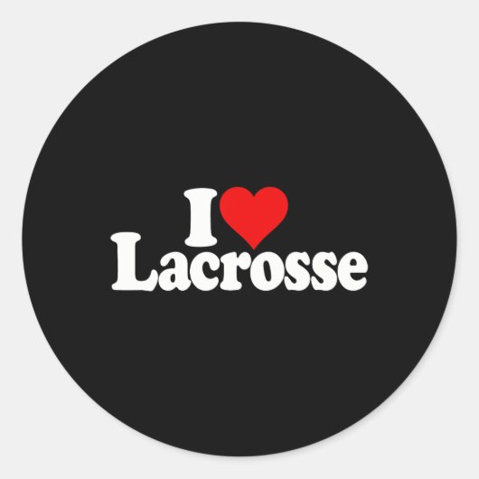 Sticker Rond I Love Heart Lacrosse (Devant)