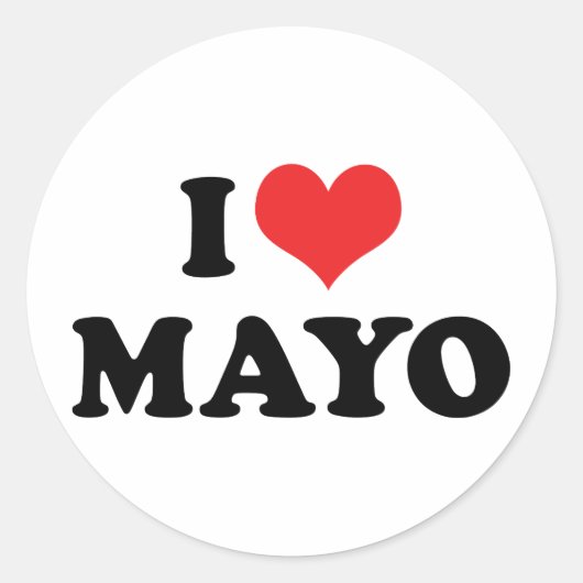 Sticker Rond I Love Heart Mayo - Mayonnaise Lover (Devant)