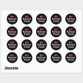 Sticker Rond I Love(Heart) Nourriture coréenne (Feuille)