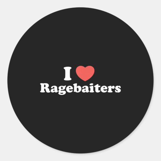 Sticker Rond I Love Heart Ragebaiters  (Devant)