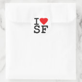 Sticker Rond I Love Heart San Francisco (Sac)