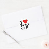 Sticker Rond I Love Heart San Francisco (Enveloppe)
