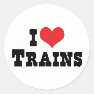Sticker Rond I Love Heart Trains - Model Train Lover