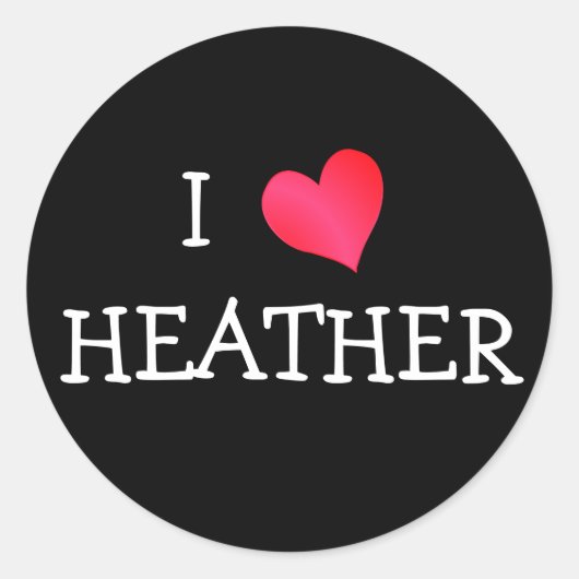 Sticker Rond I Love Heather (Devant)