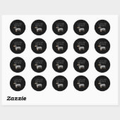 Sticker Rond I Love Her Boo Bees Funny Halloween Dachshund Ween (Feuille)