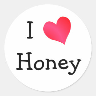 Sticker Rond I Love Honey