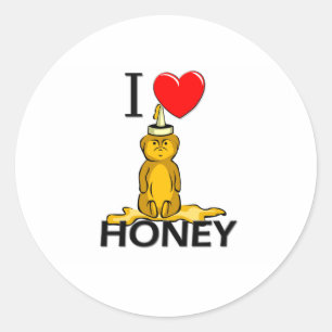 Sticker Rond I Love Honey