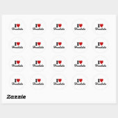Sticker Rond I Love Honolulu (Feuille)