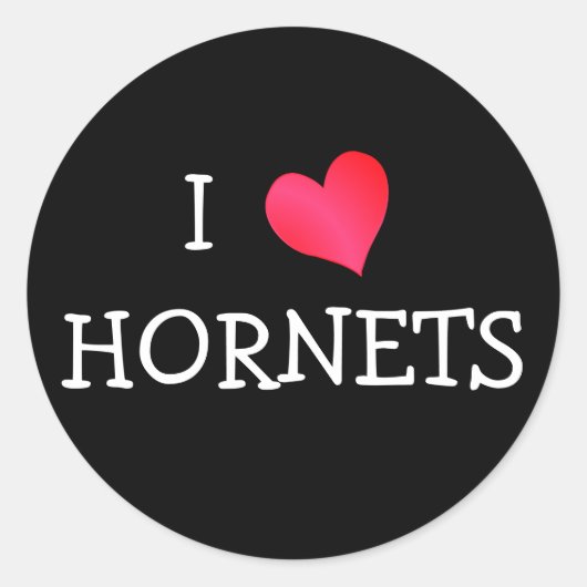 Sticker Rond I Love Hornets (Devant)