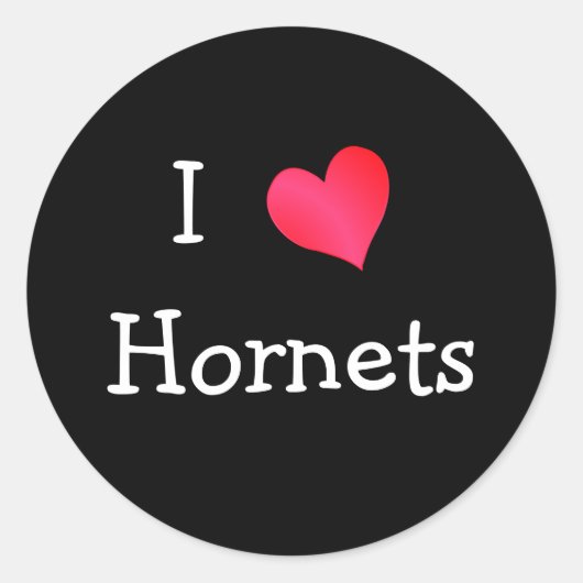 Sticker Rond I Love Hornets (Devant)