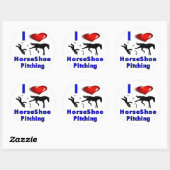 Sticker Rond I Love HorseShoe Pitching (Feuille)