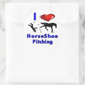 Sticker Rond I Love HorseShoe Pitching (Sac)