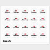 Sticker Rond I Love Houston (Feuille)