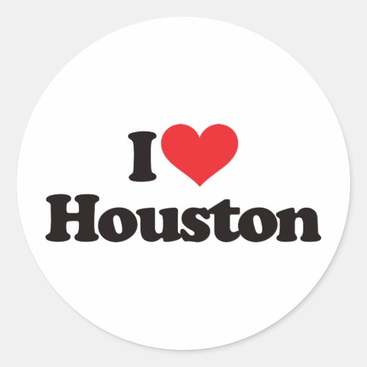 Sticker Rond I Love Houston (Devant)