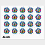 Sticker Rond I Love Idaho State Map and Flag (Feuille)