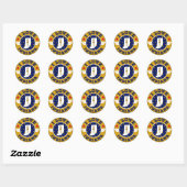 Sticker Rond I Love Indiana State Map and Flag (Feuille)
